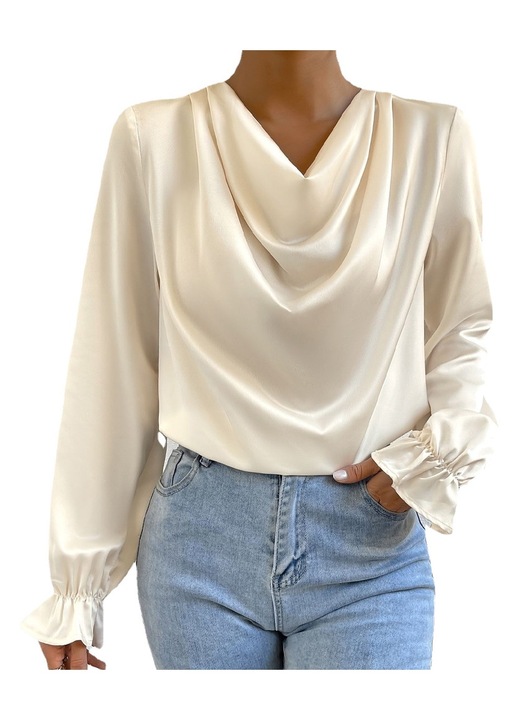 Női ing Chiffon, Jeiibrzui, Chiffon, Cream, Krémszín, S