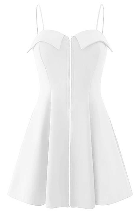 Rochie sexy decoltata, JeiibrZui, poliester, alb, L INTL