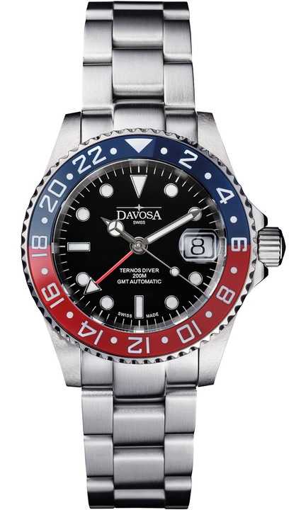 Мъжки часовник, Davosa, Неръждаема стомана, Автомат, Сребро