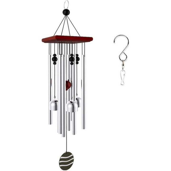 Függesztett dekoráció, hosszú cipzár, alumínium/fa, ezüst/barna