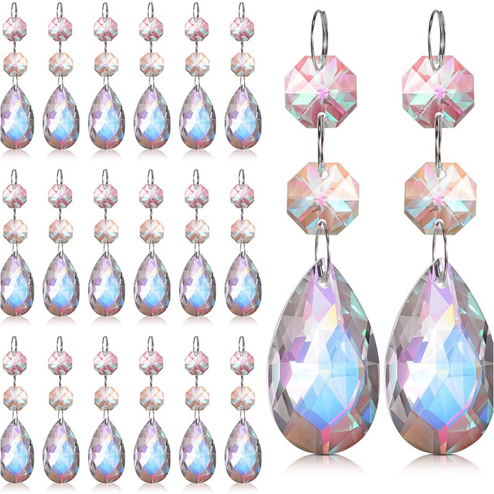 Set 20 accesorii decorative, QttvbTna, Cristal, Multicolor