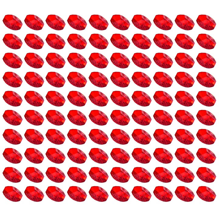 Nyolcszögletű kristálygyöngyök, QttvbTna, 14mm, 100 db-os készlet, piros