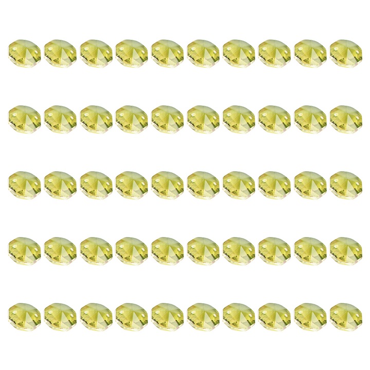 QttvbTna nyolcszögletű gyöngyök, 14mm, 50-es készlet, világos sárga