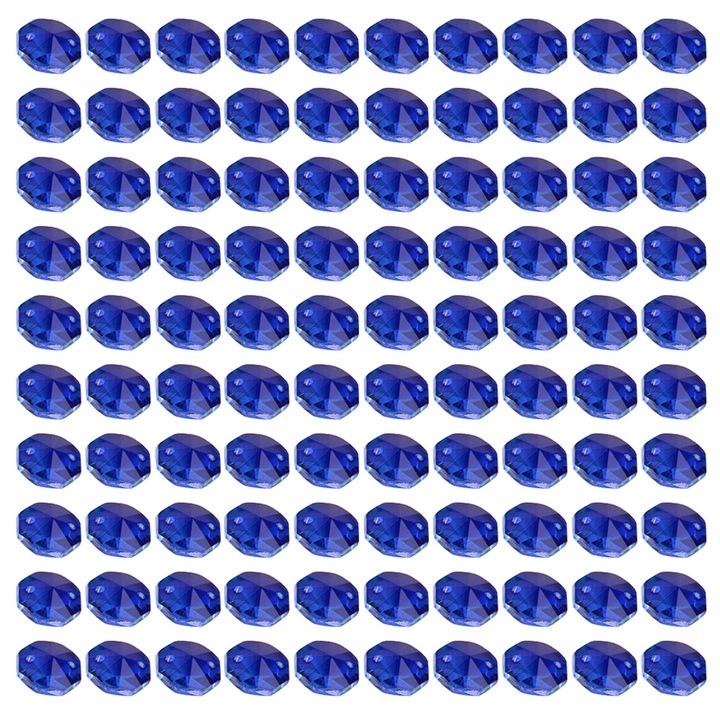 Nyolcszögletű QttvbTna kristálygyöngy, 2 lyuk, 14 mm, 200 darabos készlet, sötétkék