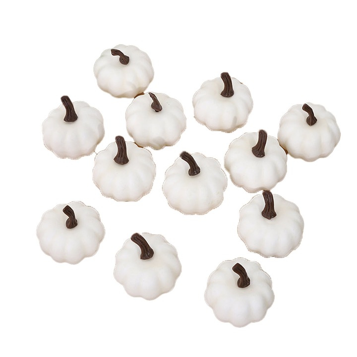 Комплект от 12 изкуствени тикви, QttvbTna, За вътрешна употреба, Бяла