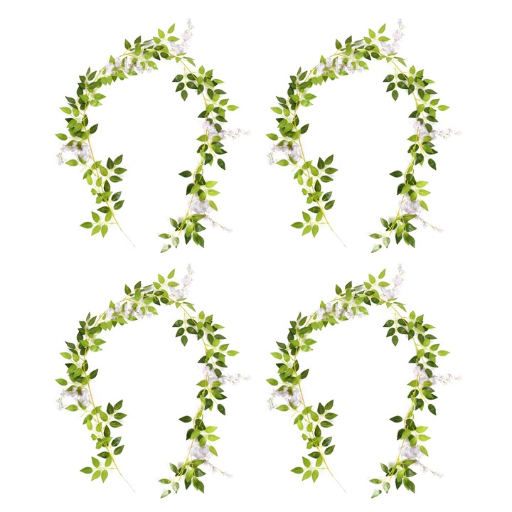 Изкуствени цветя, QttvbTna, глициния, бяло