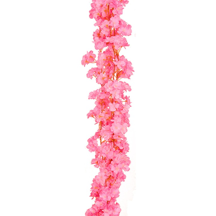 3 db műfüzér készlet, QttvbTna, Cseresznyevirág, Selyem/Műanyag, 1,8 m, Rózsaszín