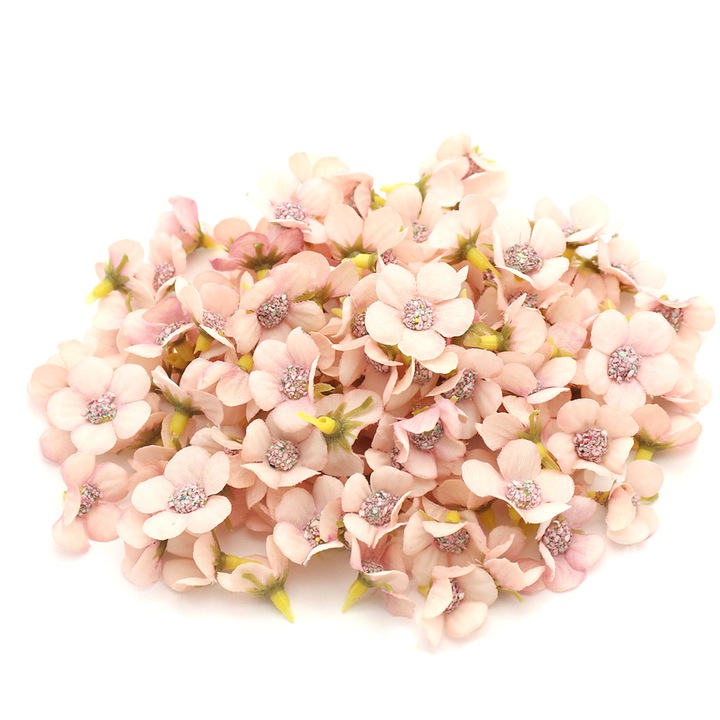 Комплект от 100 декоративни изкуствени цветя, QttvbTna, Мини маргаритки, Коприна, Многоцветни, 2,5 см