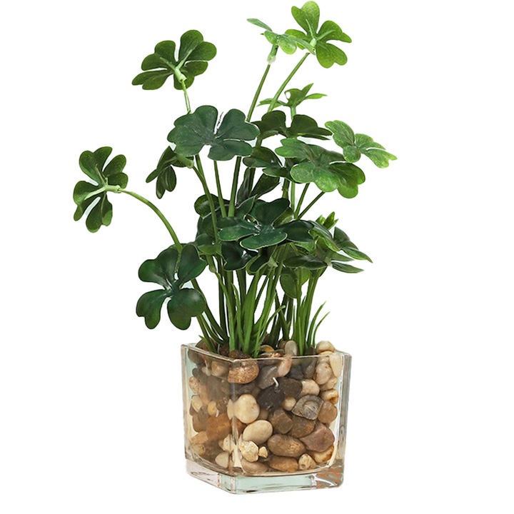 Mesterséges növény, QttvbTna, Üveg, többszínű, 10x15cm