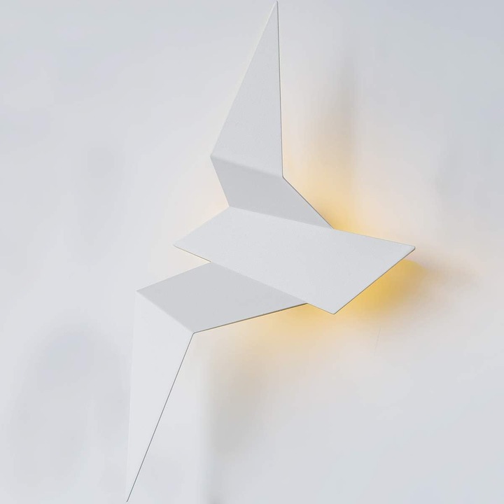 Aplica modern de perete cu pasare zburatoare, LED alb, 17x32.5x6.5cm