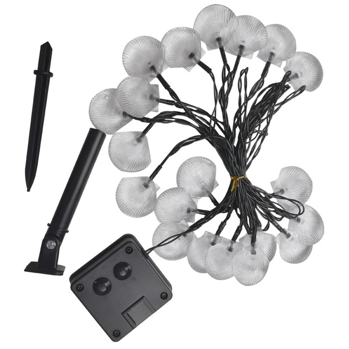 Ghirlanda solara, 30LED, 21ft, negru