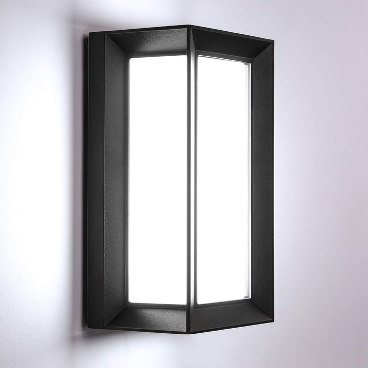 Lampa de perete exterioara de 18 W, lampa de perete exterioara IP66, lampa de perete exterioara LED, iluminat exterior, lampa impermeabila din aluminiu, alb rece, 1800 LM, aplice exterioare pentru uz exterior si gradina