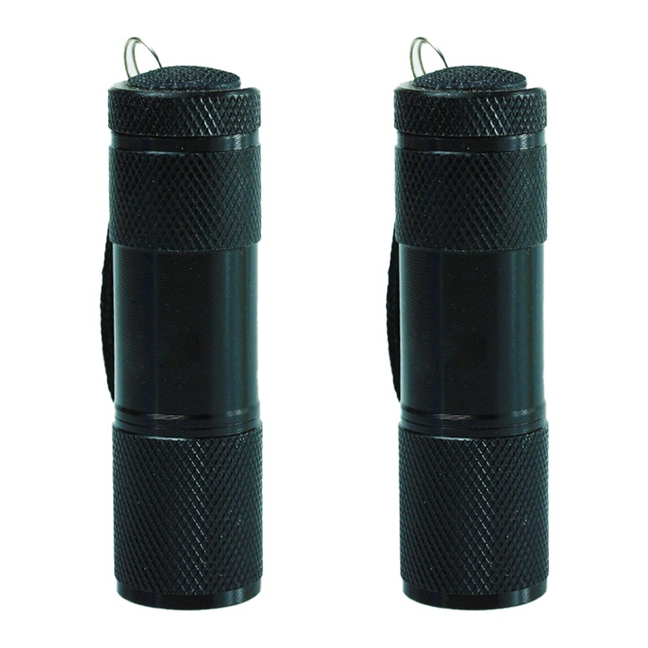 Комплект от 2 LED фенера, QttvbTna, черни