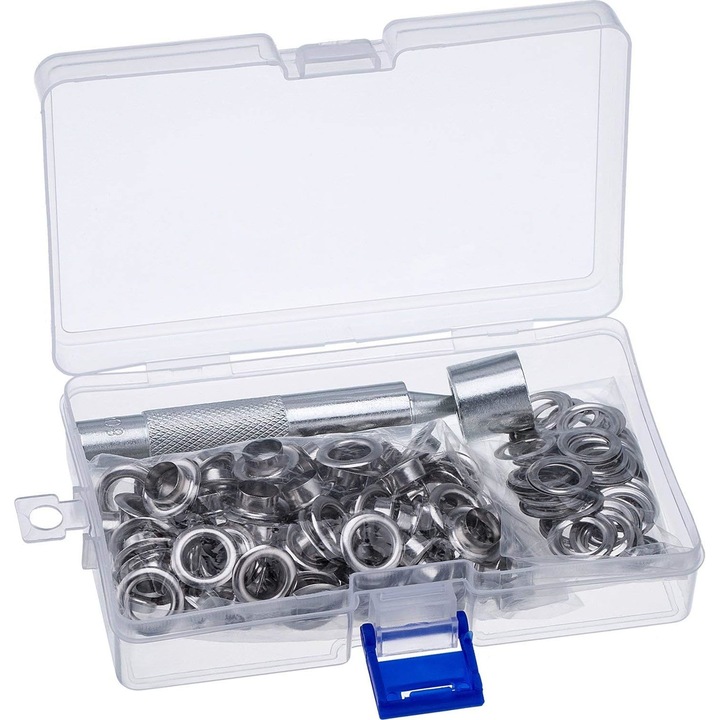 Set 100 ocheti, QttvbTna, metal, plastic, argintiu