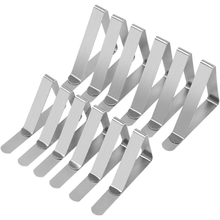 Комплект скоби за маса, QttvbTna, неръждаема стомана, 7,5x4,5 см, сребро