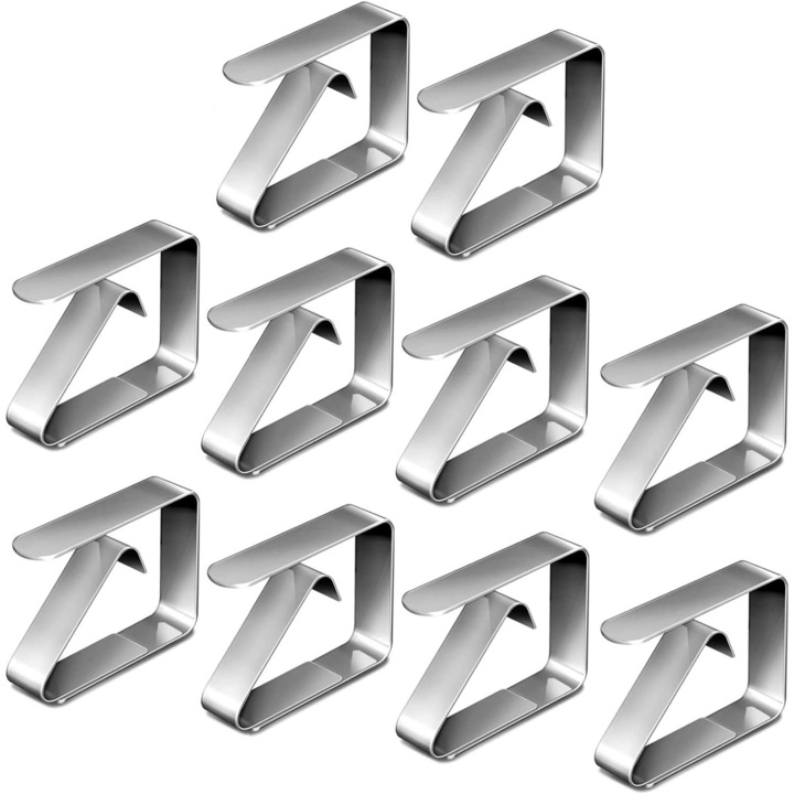 Комплект от 10 QttvbTna регулируеми скоби за маса от неръждаема стомана за пикници и партита на открито