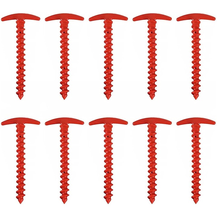 Комплект колчета за палатка QttvbTna, найлон, червен, 14.5x7см