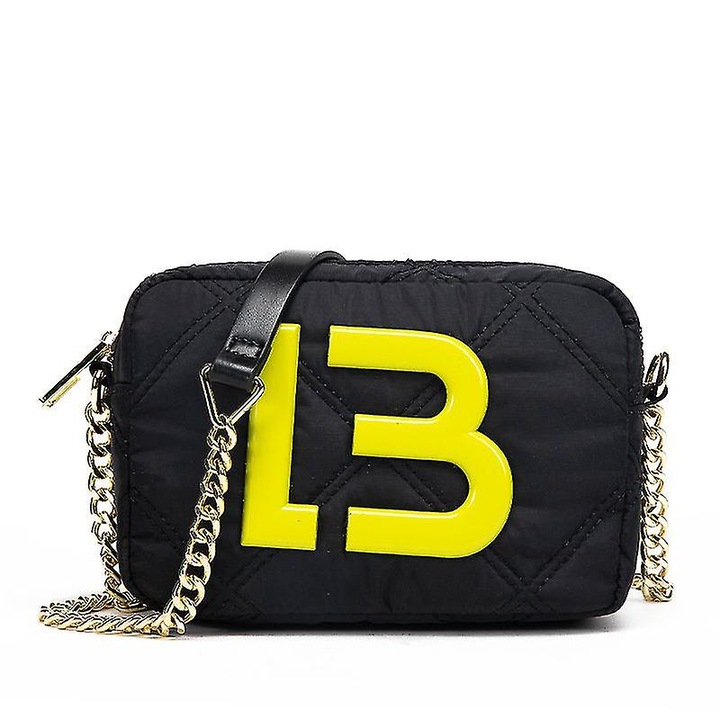 Női táska, Longziming, Nylon, Fekete/Sárga