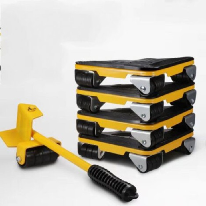 Set de ridicat si mutat mobila QttvbTna, capacitate 225kg, multifunctional, pentru parchet si covor, rosu/negru