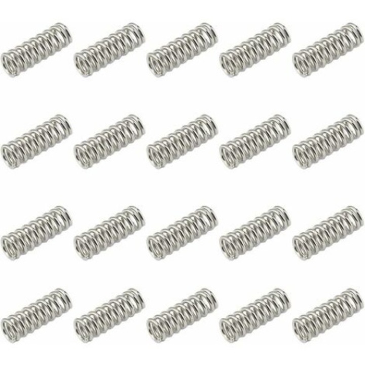 Set 20 arcuri compresie pentru pat incalzit imprimanta 3D, otel carbon 45, nichelate, 1.2x7.5x20mm