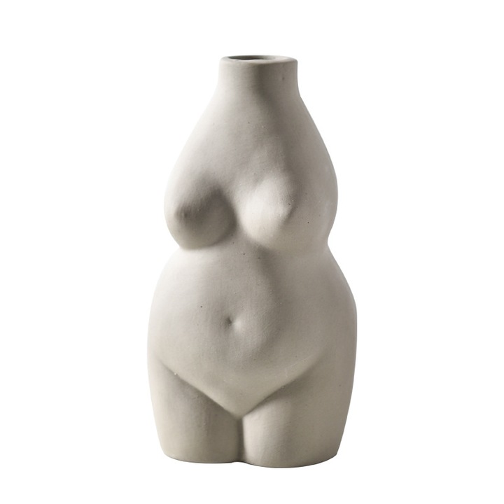 Vaza de corp feminin, design artistic, ghiveci de flori ceramice, statuie de trunchi de femeie, vaza mica, suport pentru tamaie pentru decorarea casei si biroului, decor Boho
