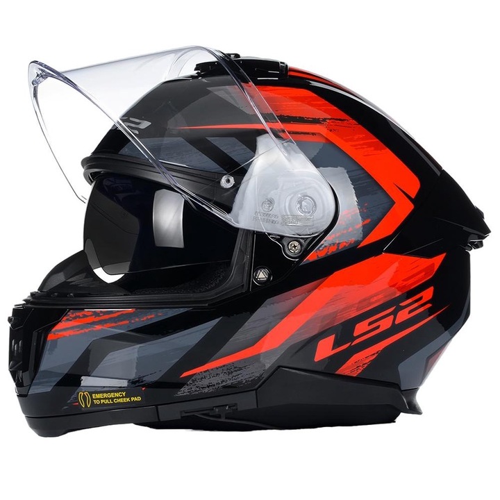 Motoros sisak Stream II Fury, LS2, ABS / Polikarbonát, Többszínű, XS (53-54 cm)