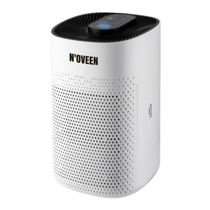 Dezumidificator si purificator de aer NOVEEN DH450, 520ml / 24h, capacitate rezervor 1 l, consum redus de energie, oprire automata, functie de dezghetare, alb