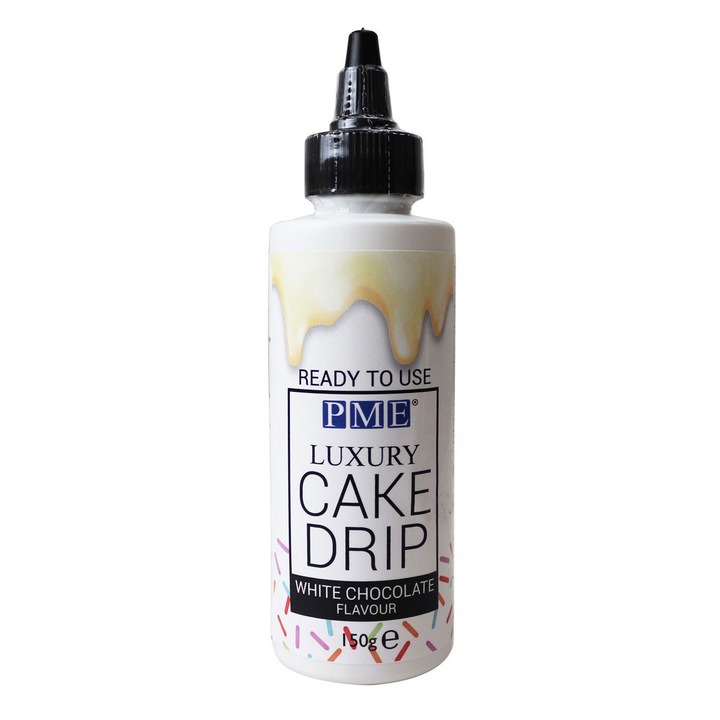 Glazura ciocolata alba Luxury Cake Drip 150g, PME