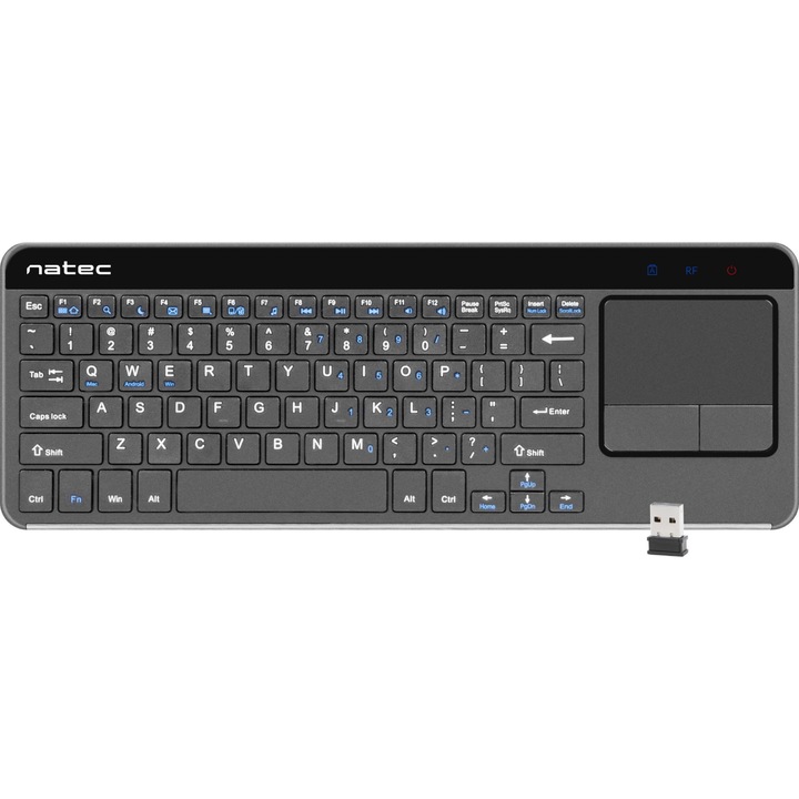 Безжична клавиатура Natec Turbot, Черен, USB