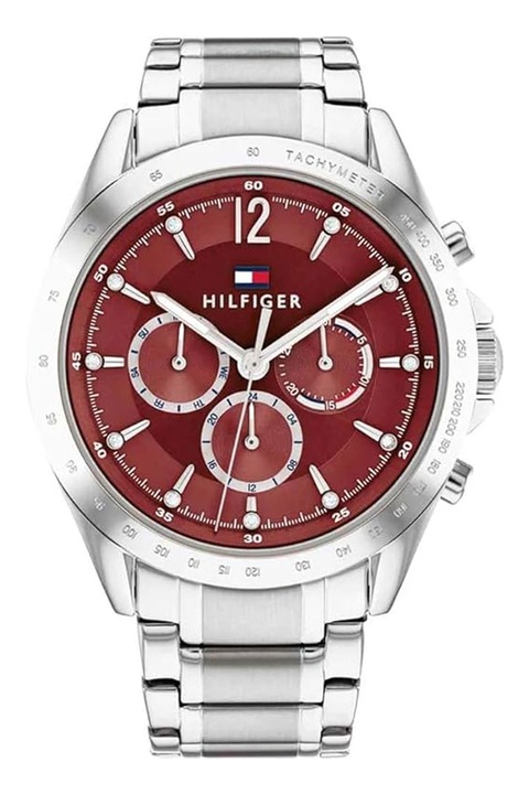 Tommy Hilfiger, Ceas quartz din otel inoxidabil, Argintiu