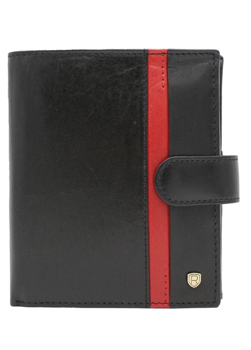 Portofel barbati, Rovicky, Piele, Negru/Rosu