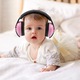 Casti antifonice pentru copii si bebelusi 0-5 ani, marime reglabila, ergonomice, captusite, comfortabile, usoare, pentru protectia auzului, ABS/Spuma, Roz/Negru