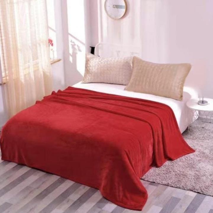 Patura Cocolino Uni Pentru Pat Dublu, 200x230 cm Rosu LJJ45