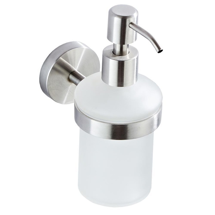 Dozator de sapun pentru chiuveta, cu furtun de silicon de 103 cm, Pentru Sapun, Detergent, Otel inoxidabil/Polietilena, Argintiu