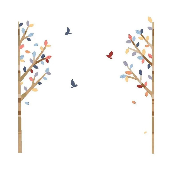 Falmatrica két színes levelű fával, 120x120 cm - MaffStuff®