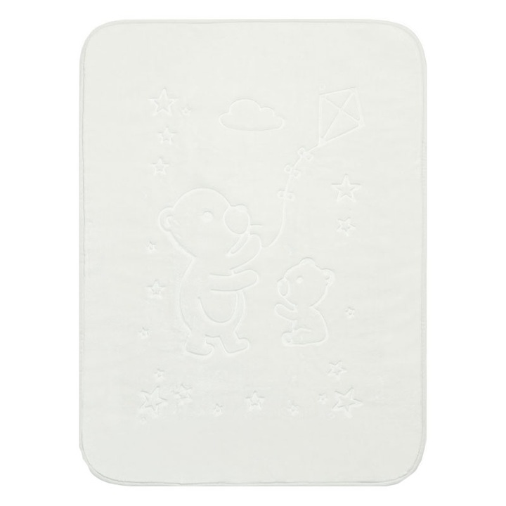 Bolyhos akril takaró gyerekeknek 80 x 110 cm Duet Baby 745020-AL, fehér