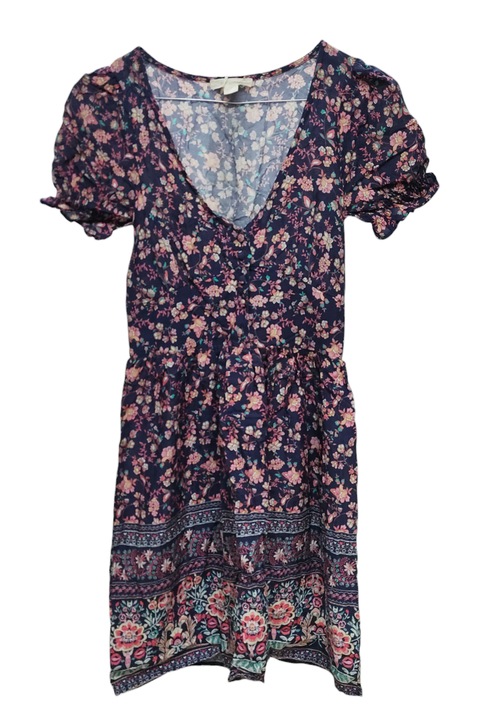 Rochie dama, SPRINGFIELD, Viscoza, Florala, Bleumarin, 34 EU