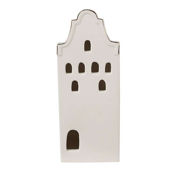 Bézs porcelán doboz 8x8x20 cm