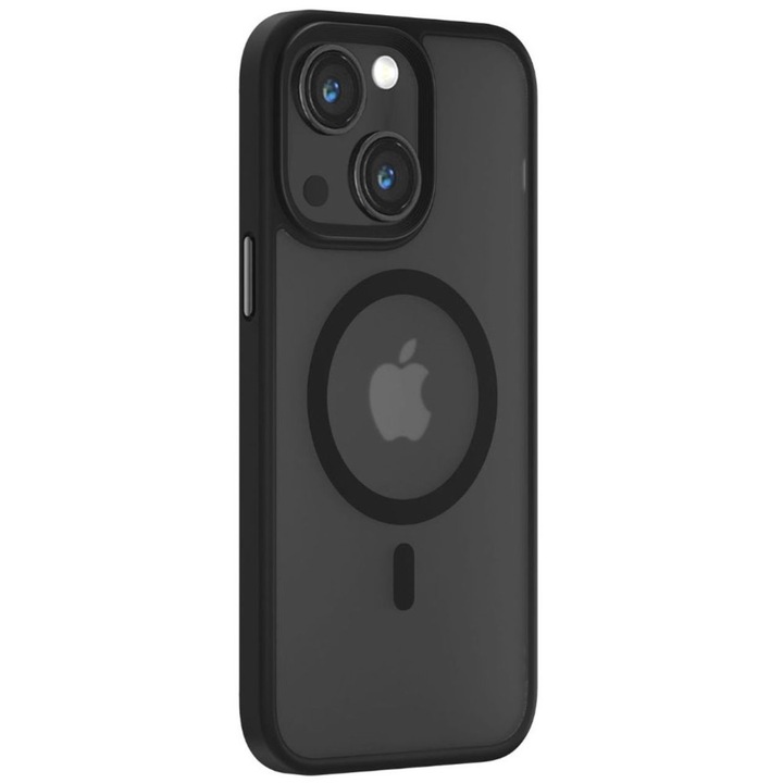 Devia Pino sorozatú mágneses ütésálló tok, amely kompatibilis az iPhone 15 Plus készülékkel, fekete