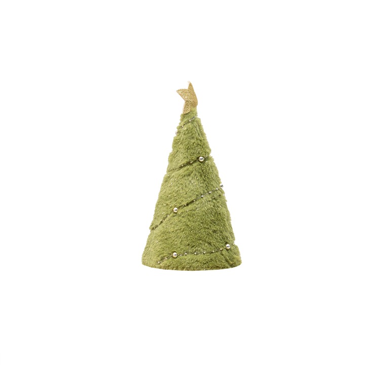 Decoratiune Craciun in forma de brad, culoare verde, H 25 cm, B.S.P. / SL465