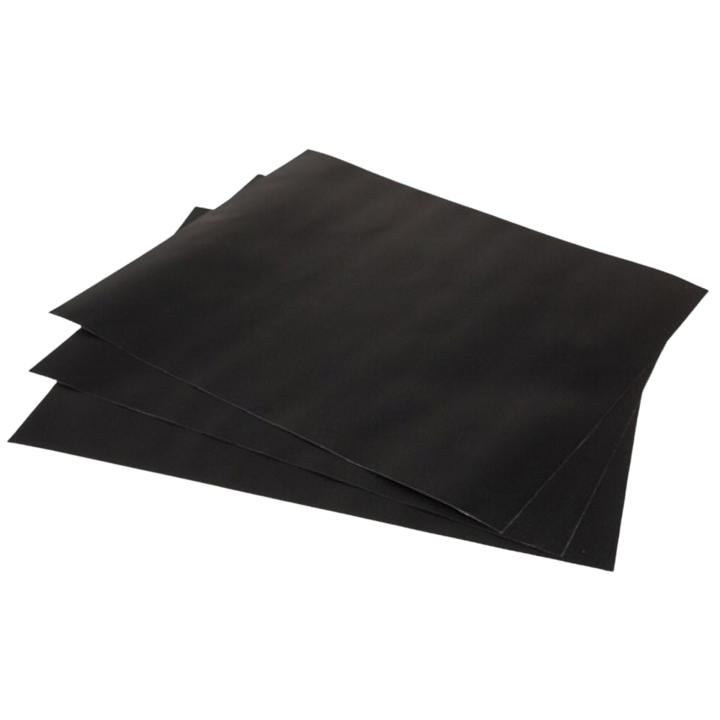 Set 3 folii antiaderente din teflon reutilizabile pentru cuptor, plita si gratar, 40 x 33 cm, Negru