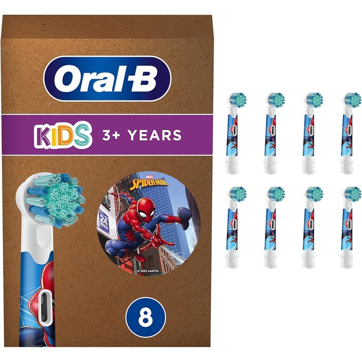 Rezerve periuta de dinti electrica pentru copii Oral-B Spiderman, 8 buc