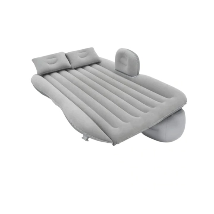 Надуваем матрак за кола, Vinteky, 140 x 90 x 45 cm специална помпа, включена възглавница, повишен комфорт, за SUV, кола, туризъм, закрито-външно, сив