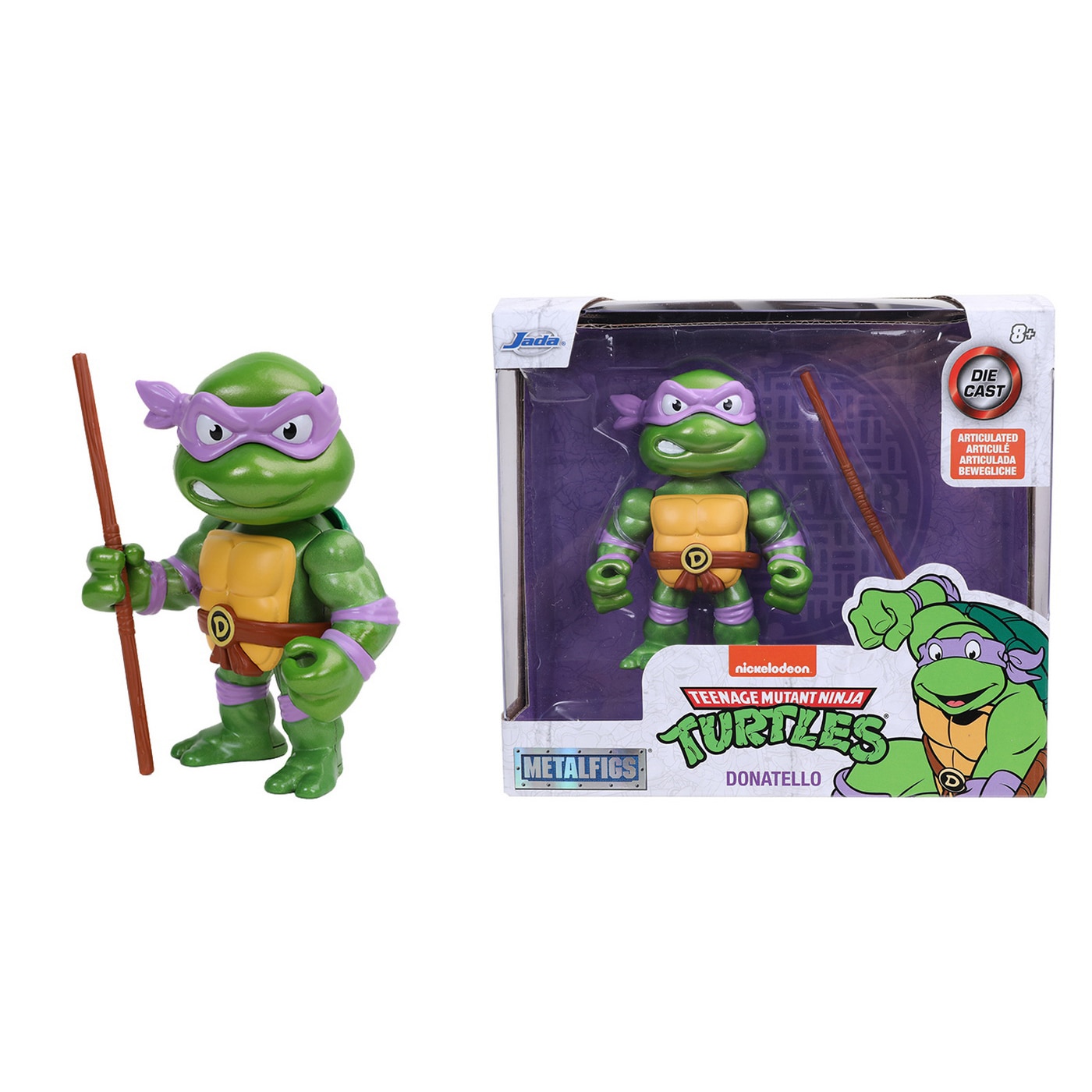 Figurina metalica Jada Toys - Testoasele Ninja, Donatello, 10 cm