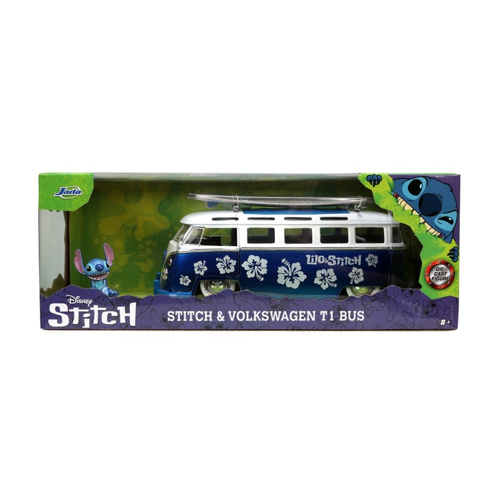 Превозно средство Jada Toys с фигурка - Disney Stitch, Bus 1:24