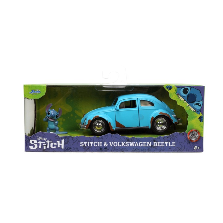 Количка Jada Toys с фигурка - Disney Stitch, Volkswagen Bettle 1:32