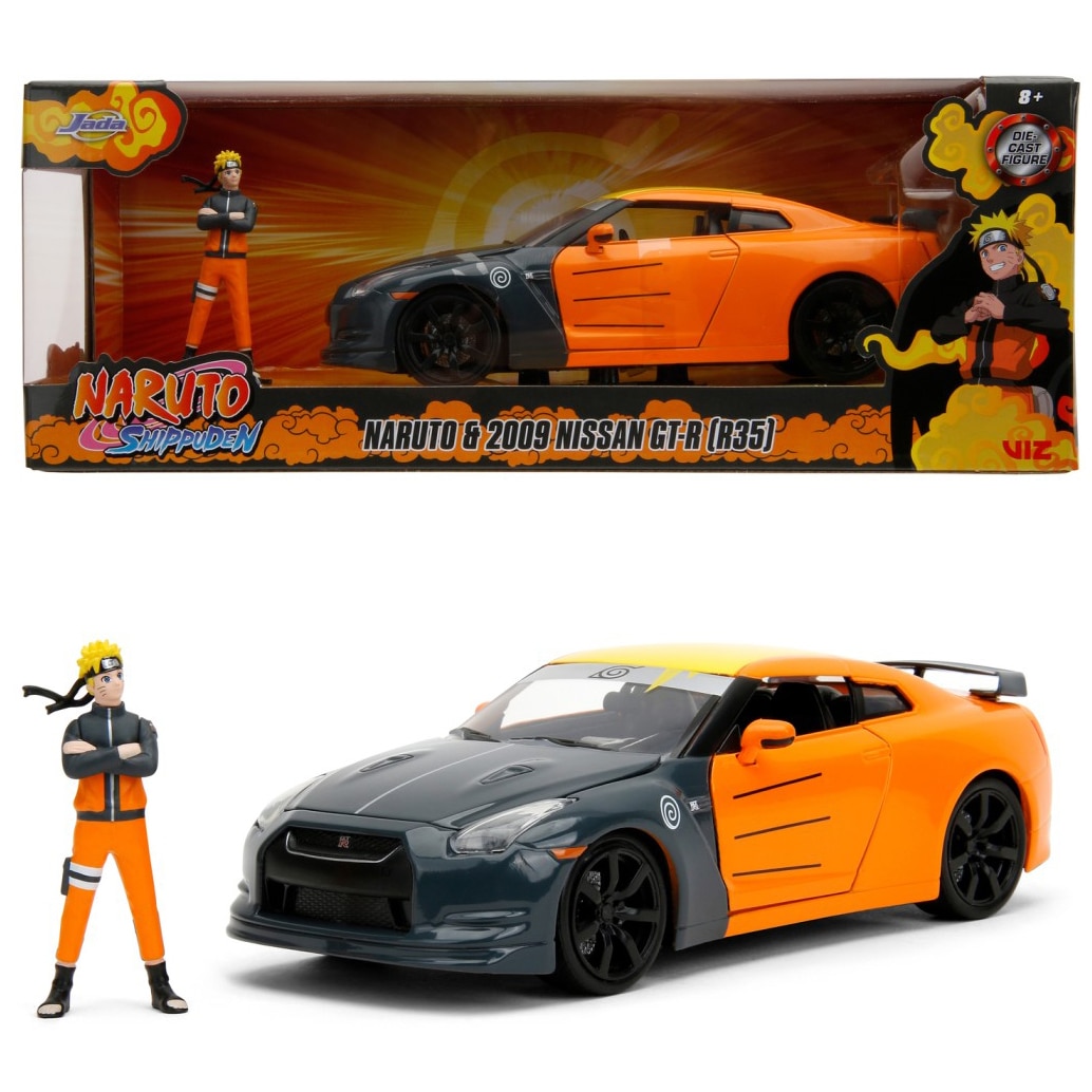 Masinuta diecast Jada Toys cu figurina - Naruto 2009, Nissan GT R, 1:24 