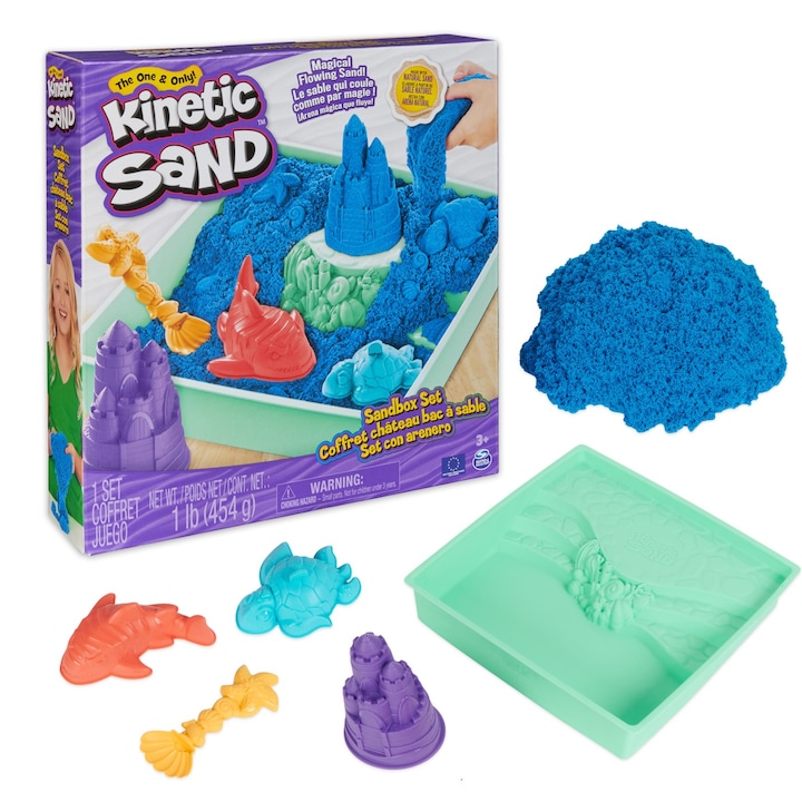 Set Kinetic Sand - Nisip Kinetic, Set Complet, albastru