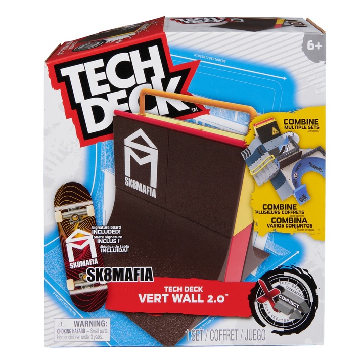 Set Tech Deck Xconnect Fingerboard - Sk8Mafia Vert Wall