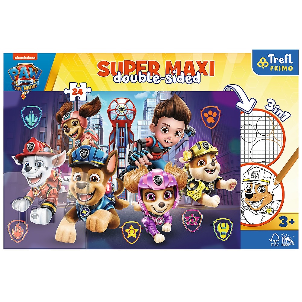 Puzzle Trefl Primo Super Maxi - Paw Patrol, Echipa cateilor, 24 piese ...